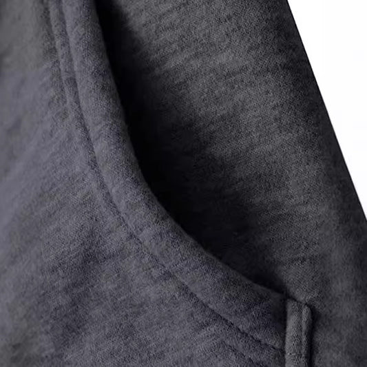 B2-m19B Autumn European station cotton gray long zipper sweater - Mixbatch