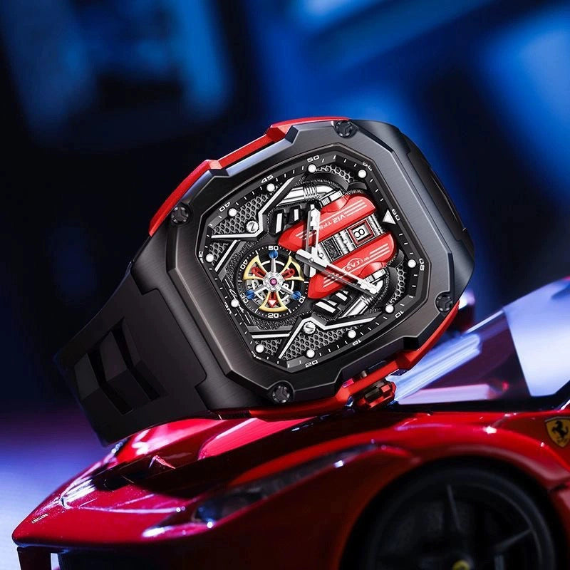 A men's watch engine three-dimensional design luminous waterproof multi-kinetic trendy men's high-end quartz watch