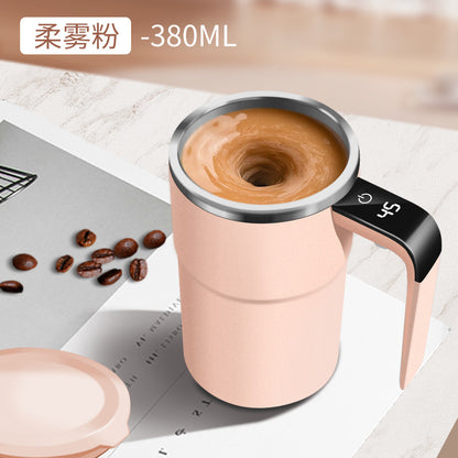 A Digital Display Intelligent Temperature Measurement Magnetic Automatic Mixing Cup Electric Coffee Cup Milkshake Cup Fitness Protein Shaker Cup