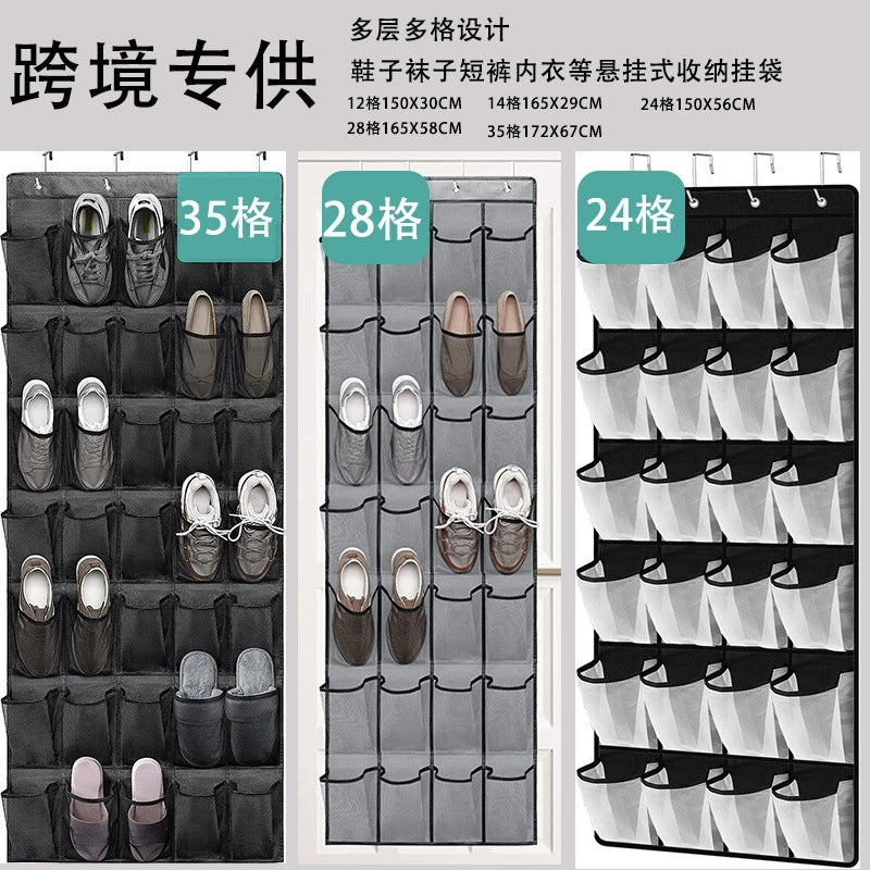 A Multifunctional door shoe storage hanging bag Household wall-mounted sundries Storage pocket Storage bag Hanging shoes