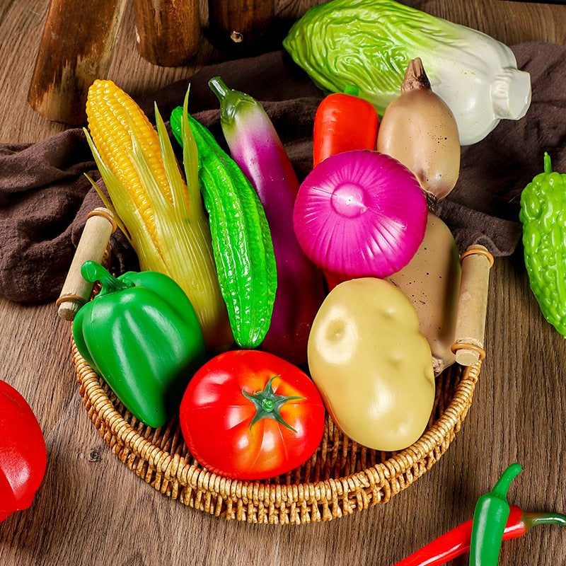 A simulated plastic vegetable spot wholesale props children's teaching aids plastic fake fruit eggplant potato carrot model