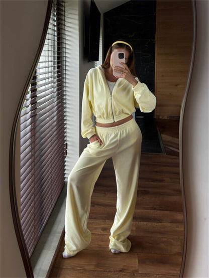A velvet set two-piece set
