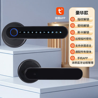 A Indoor wooden door TUYA Bluetooth password smart lock Electronic lock Handle password lock One grip to open the handle lock