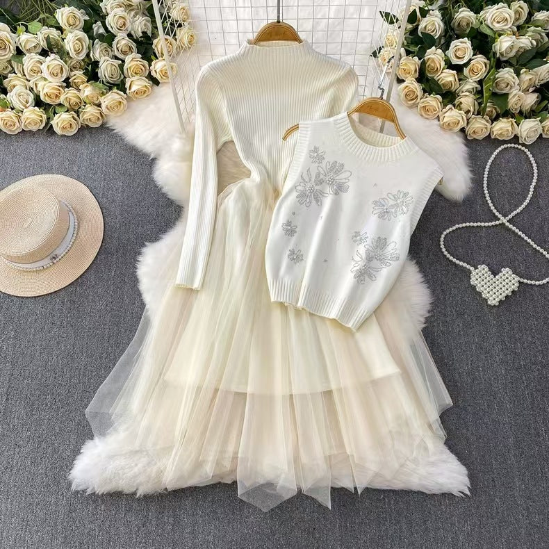A vest dress two-piece set