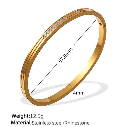 A European and American hot selling ins style titanium steel bracelet hexagram star snap buckle bracelet 18k gold-plated stainless steel zircon bracelet