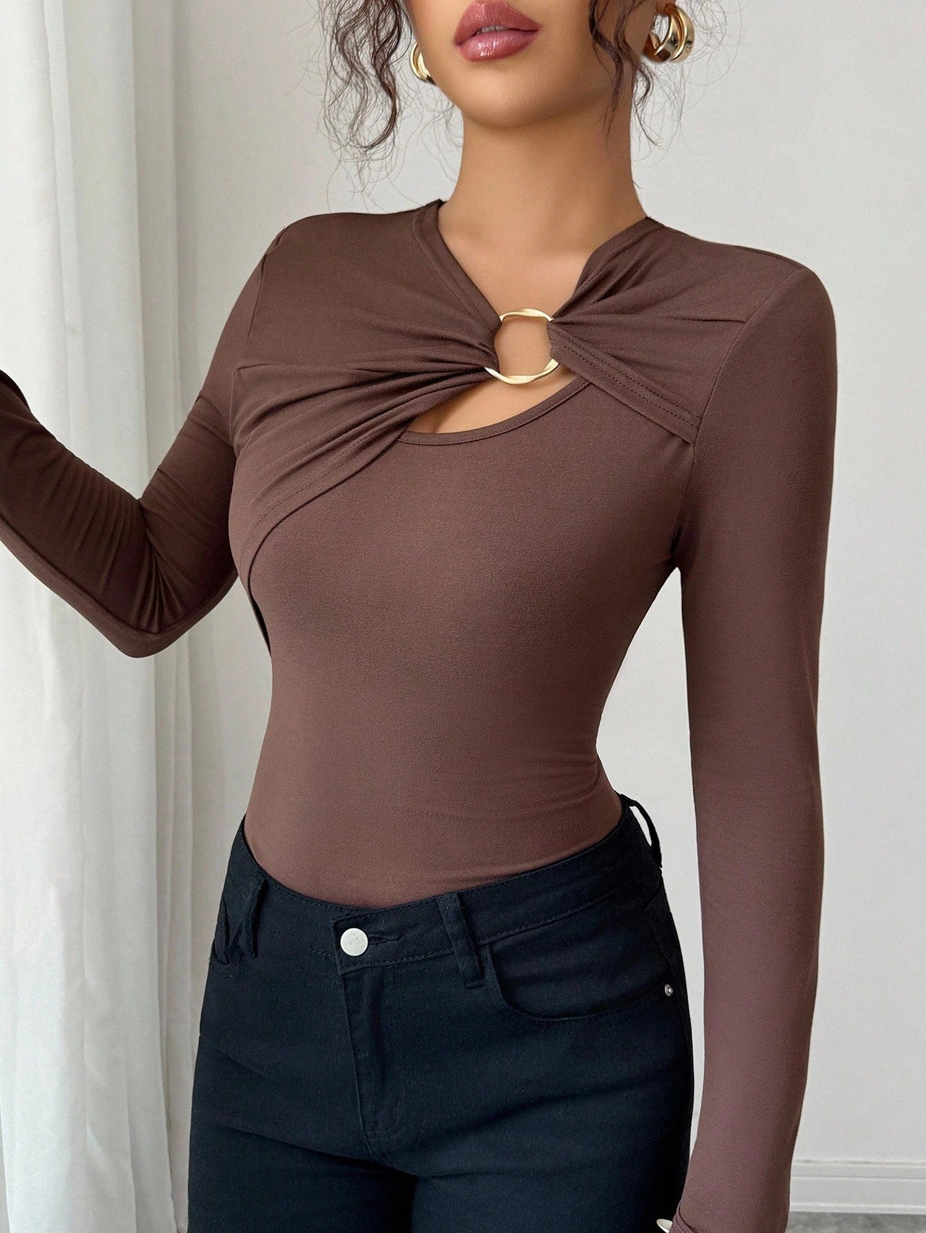 A long-sleeved top