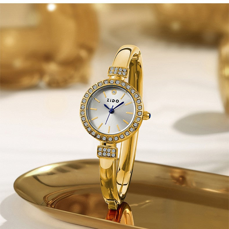 A light luxury diamond-encrusted women's watch, exquisite and compact, quartz watch