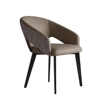 A metal leather chair seat