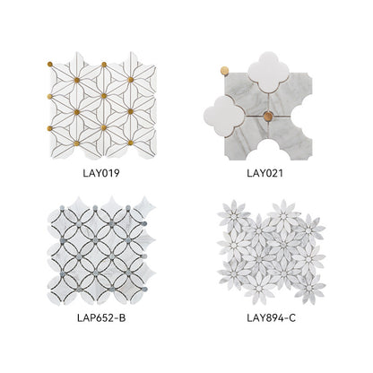 A marble mosaic wall tile