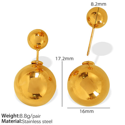 A Titanium steel European and American personality simple metal sense light luxury temperament Titanium steel spherical niche ins design sense jewelry