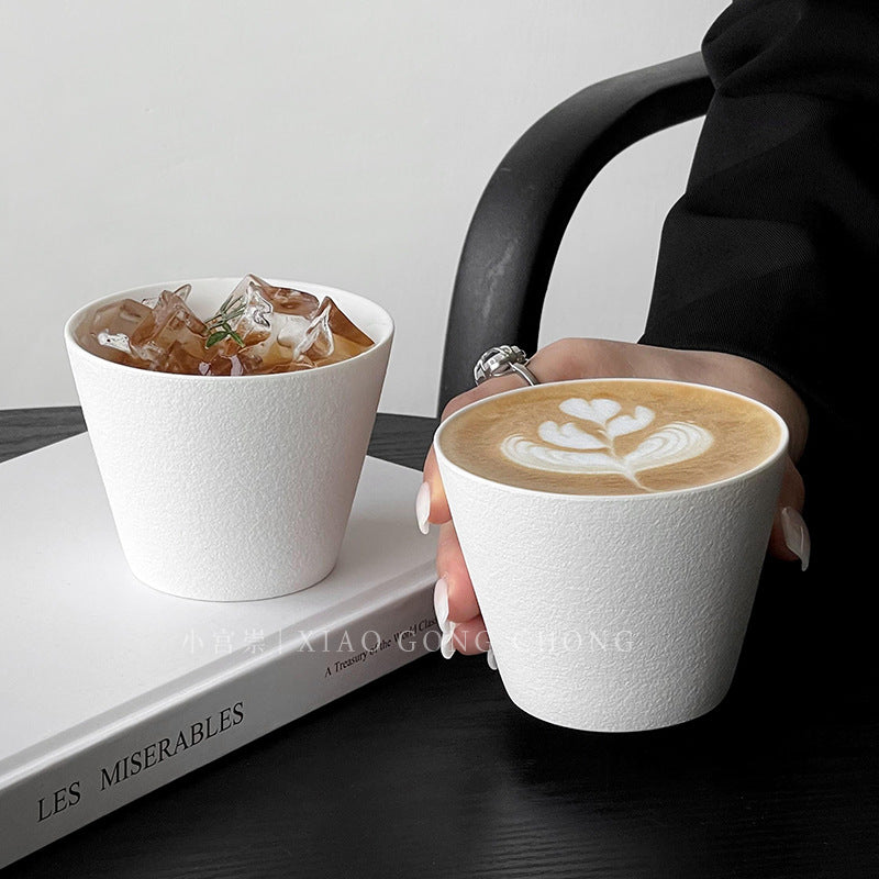 Japanese minimalist ceramic coffee cup hand cup pig mouth cup retro exquisite premium latte cup master cup Aobai cup