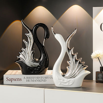 A swan home decoration ceramic decoration