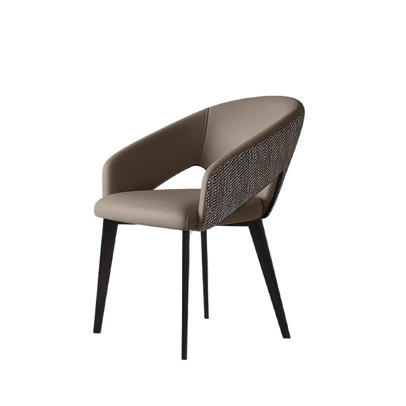 A metal leather chair seat