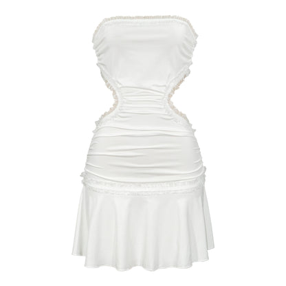 D089DS European and American cross-border 2025 new backless dress sexy trend lace splicing suspender waist skirt - Mixbatch