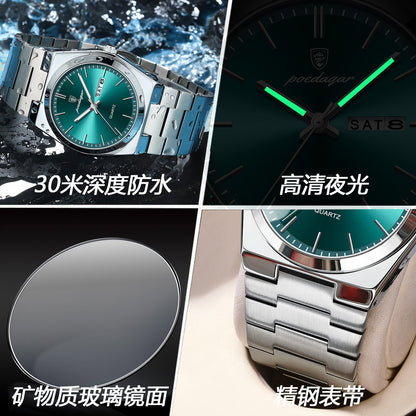 Xīnkuǎn fángshuǐ shuāng rìlì nán xuéshēng wàimào xiūxián shíshàng yùndòng shíyīng biǎo 930 24 / 5,000 New waterproof dual calendar male student foreign trade leisure fashion sports quartz watch 930