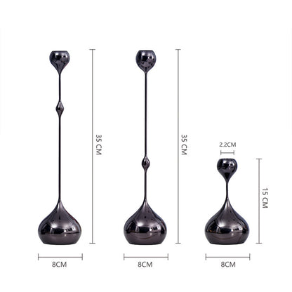 A European light luxury metal water drop silver candle table model house decoration home living room table dining room craft ornament