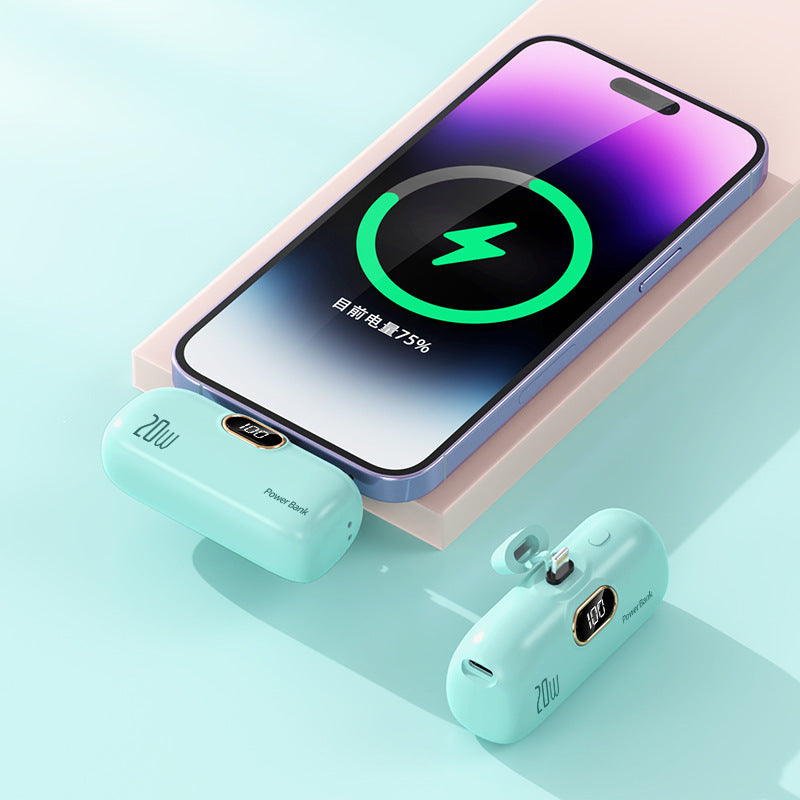 A mini portable small capsule power bank tail plug outdoor mobile phone emergency mobile power supply