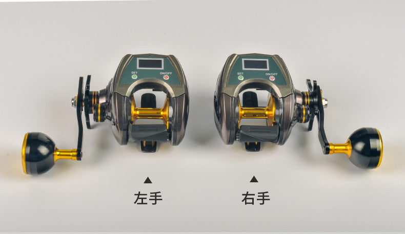 A sea fishing water drop wheel long-distance projection digital display wheel charging Luya fishing wheel