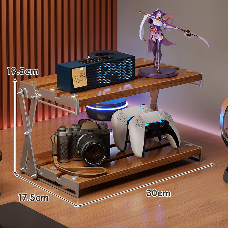 A tabletop shelf
