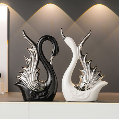 A swan home decoration ceramic decoration