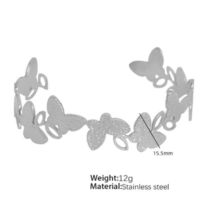A European and American style titanium steel adjustable opening bracelet natural heavy industry beating pattern texture exaggerated personality design explosion