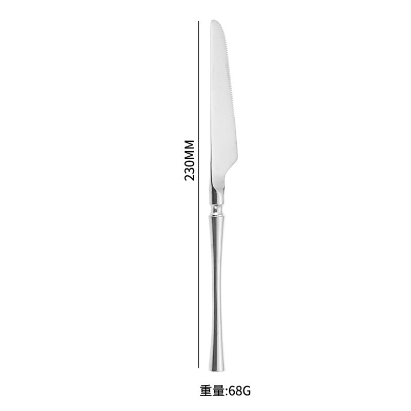 A stainless steel tableware