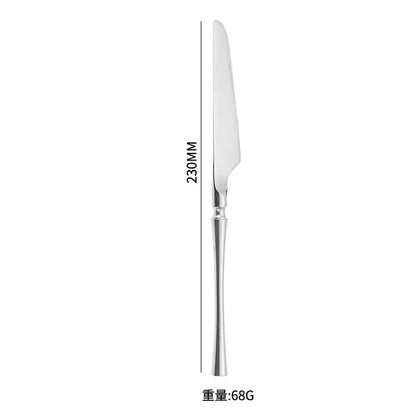 A stainless steel tableware