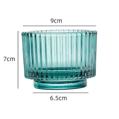 A gradual change of color candle cup empty glass candlestick