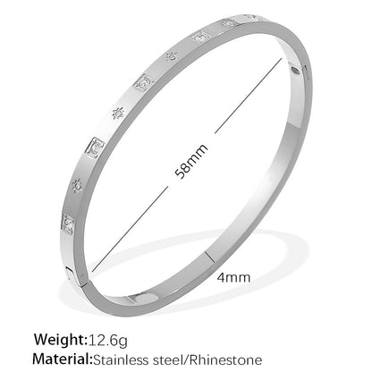 A European and American hot selling ins style titanium steel bracelet hexagram star snap buckle bracelet 18k gold-plated stainless steel zircon bracelet
