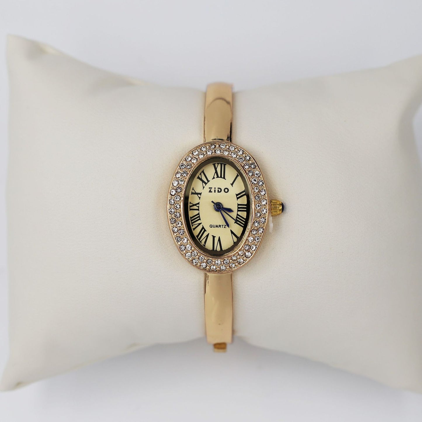 A new watch women's rose gold diamond ring, light luxury, high-end niche design, oval bracelet watch explosion