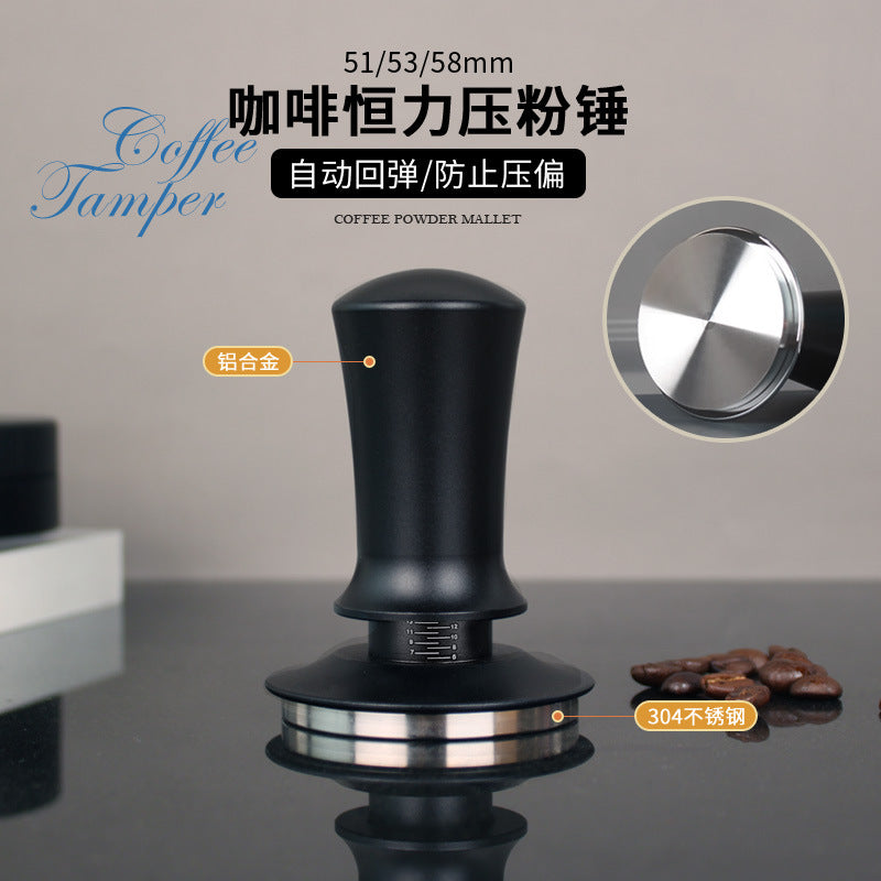 A with graduated elastic powder press balance espresso machine handle filling powder hammer constant force rebound 51/53/58 mm