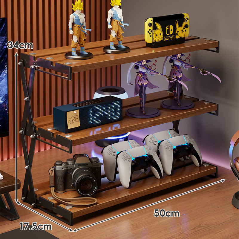 A tabletop shelf