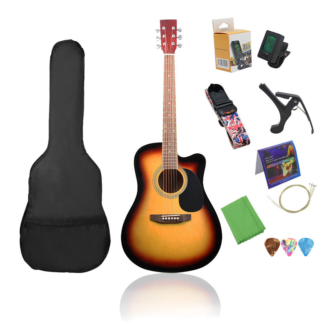 A 41 inch folk guitar beginner boys and girls students practice acoustic guitar set guitar beginner guitar