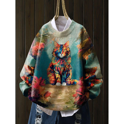 A printed sweater