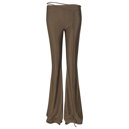 L275PT European and American women's clothing 2025 spring new fashion casual versatile slim slim low waist hip lift horn trousers - Mixbatch