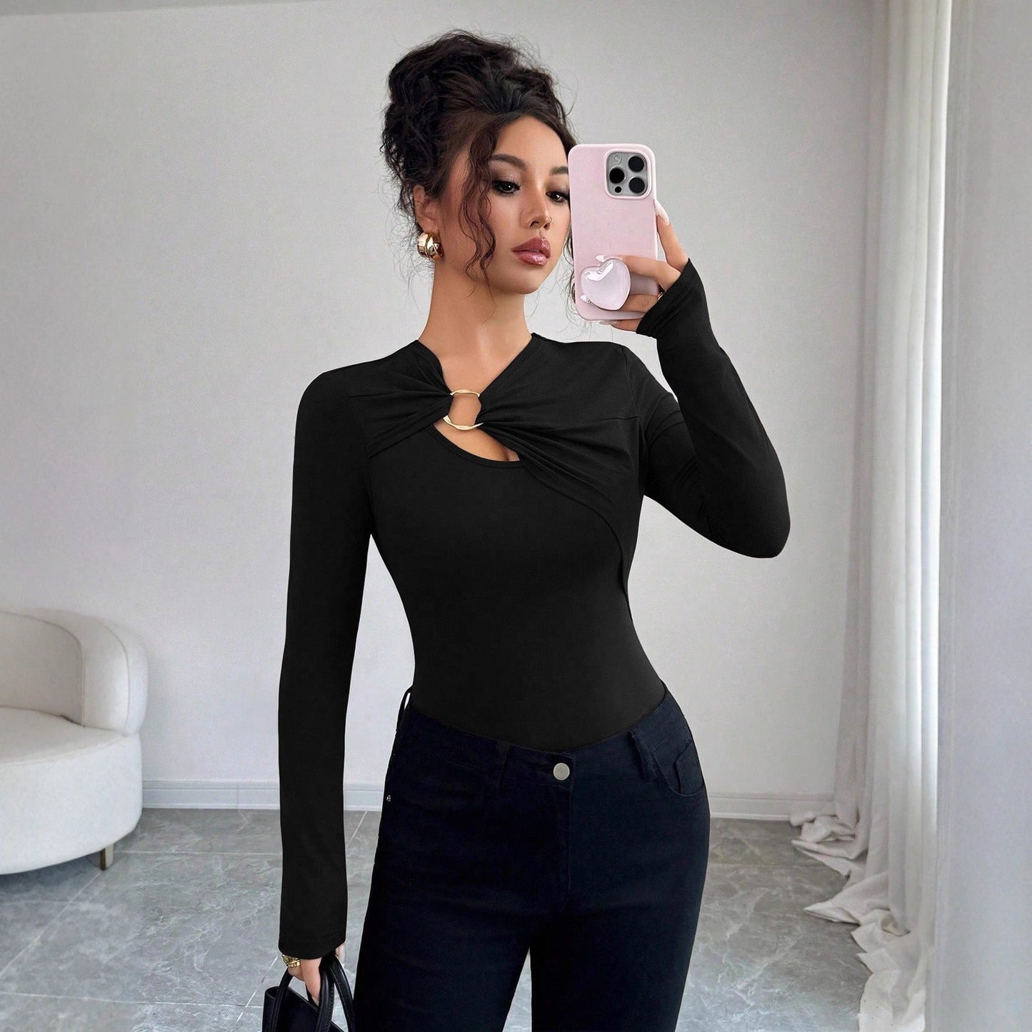 A long-sleeved top