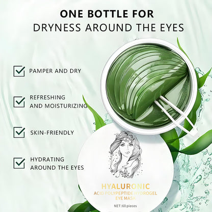 A  dark circles, green eye mask, light moisturizing and moisturizing, brightening eye mask, eye cream, eye care, eye mask sticker.