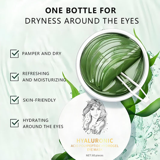 A  dark circles, green eye mask, light moisturizing and moisturizing, brightening eye mask, eye cream, eye care, eye mask sticker.