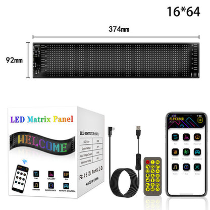 LED car soft screen usb car flexible advertising screen APP bluetooth window glass devil's eye display