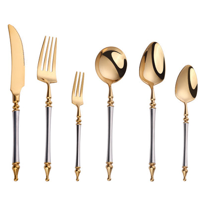 A stainless steel cutlery