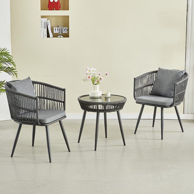 A outdoor rattan chair