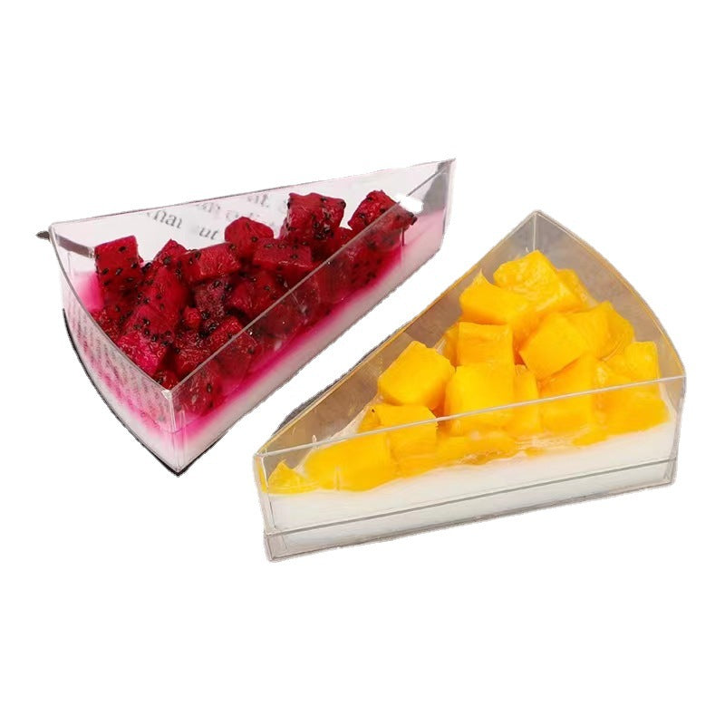 A triangular mold mousse cup disposable hard plastic curved 8 inch cake lasagna gift box lasagna special