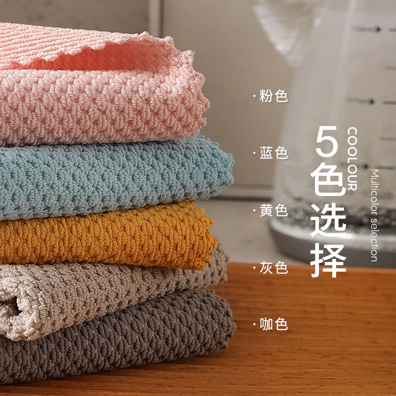A Corn kernels dishcloth wholesale thickened water absorption and oil removal microfiber kitchen towel multi-functional cleaning rag