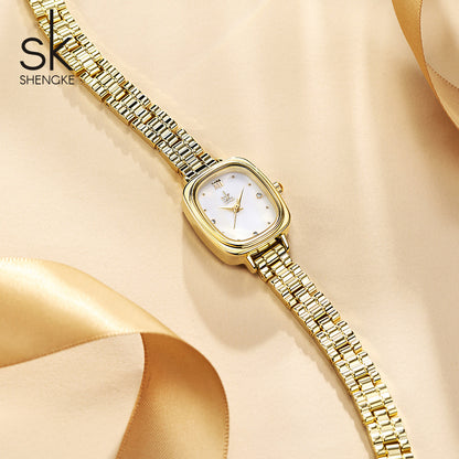 ASK watch women's high-end waterproof stainless steel versatile watch niche cross-border foreign trade women's watch women