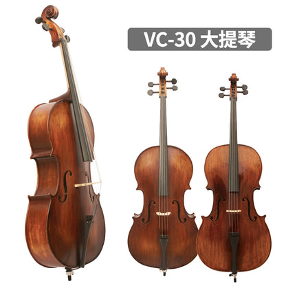 A Bright Matte VC-30 Cello Instrument Children Adult Students Beginners Grade Playing 4/4 Handmade Cello
