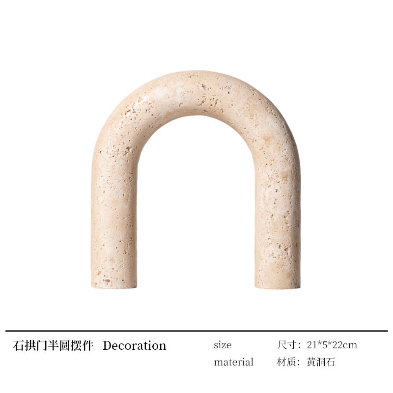 A geometric simulation travertine ornament