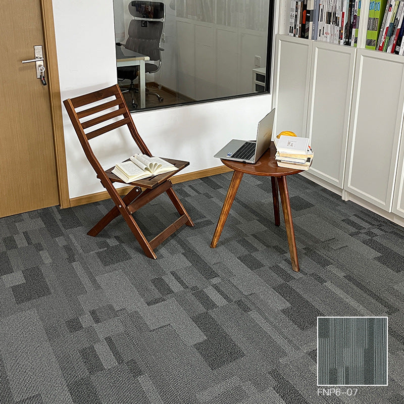 A Office  Building Meeting Room Fire Resistant Dirt Resistant Flame Retardant Environmental Protection Grey Striped Square Splicing B1 Fire Carpet