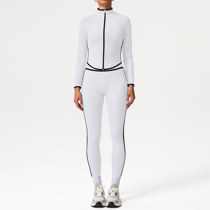 A sports suit women's contrasting colors, beautiful back, tight body, nude yoga suit, running fitness yoga suit