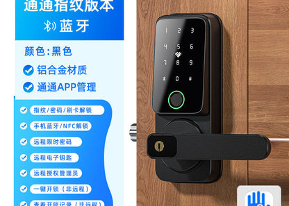 A popular household indoor room door all Bluetooth swipe card smart locks European and American wooden door fingerprint password locks