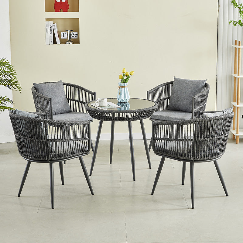 A outdoor rattan chair